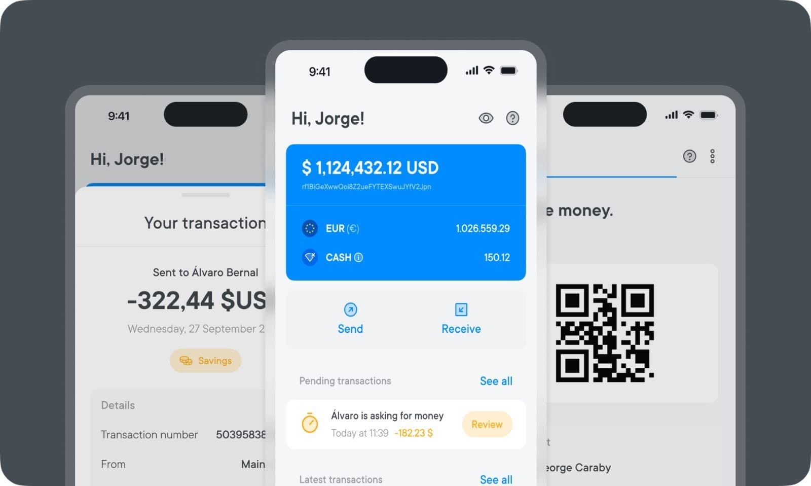 CBDC wallet main screen