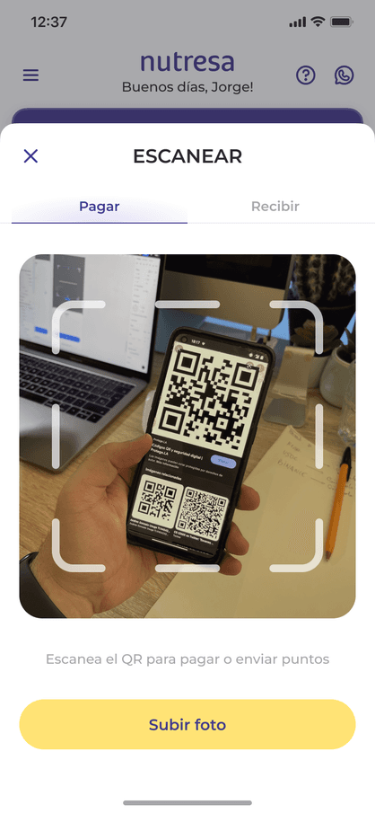 Grupo Nutresa loyalty app QR scanner