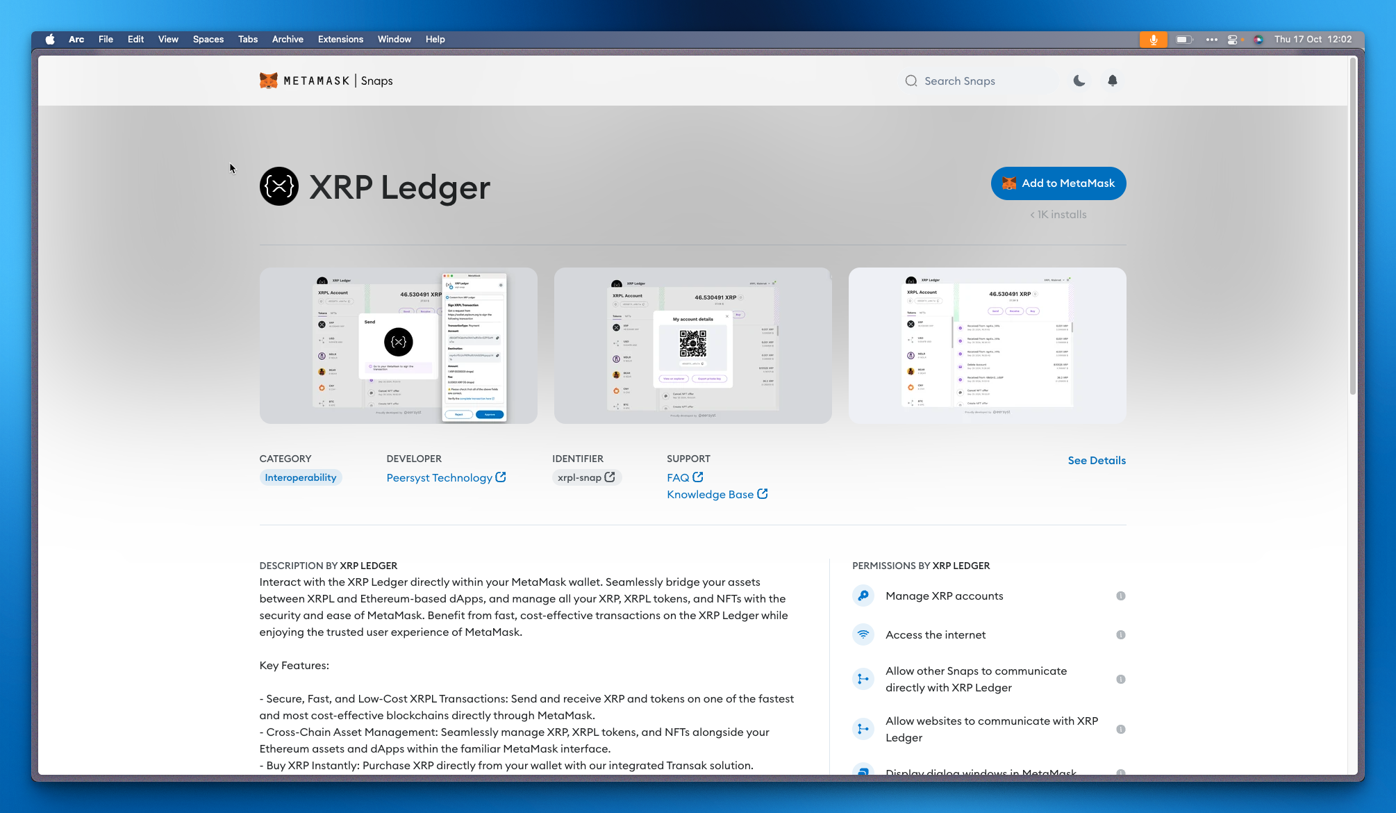 Metamask XRPL Snap directory